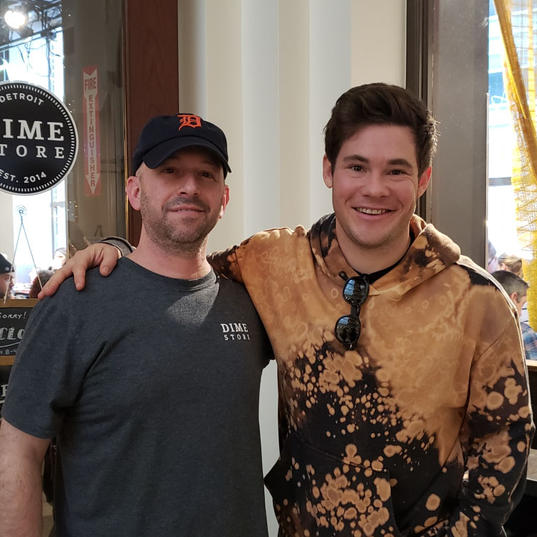 Actor Adam Devine Dines at Dime Store Detroit Brunch Restaurant