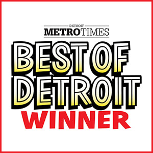 Metro Times Best Breakfast in Detroit Award badge.