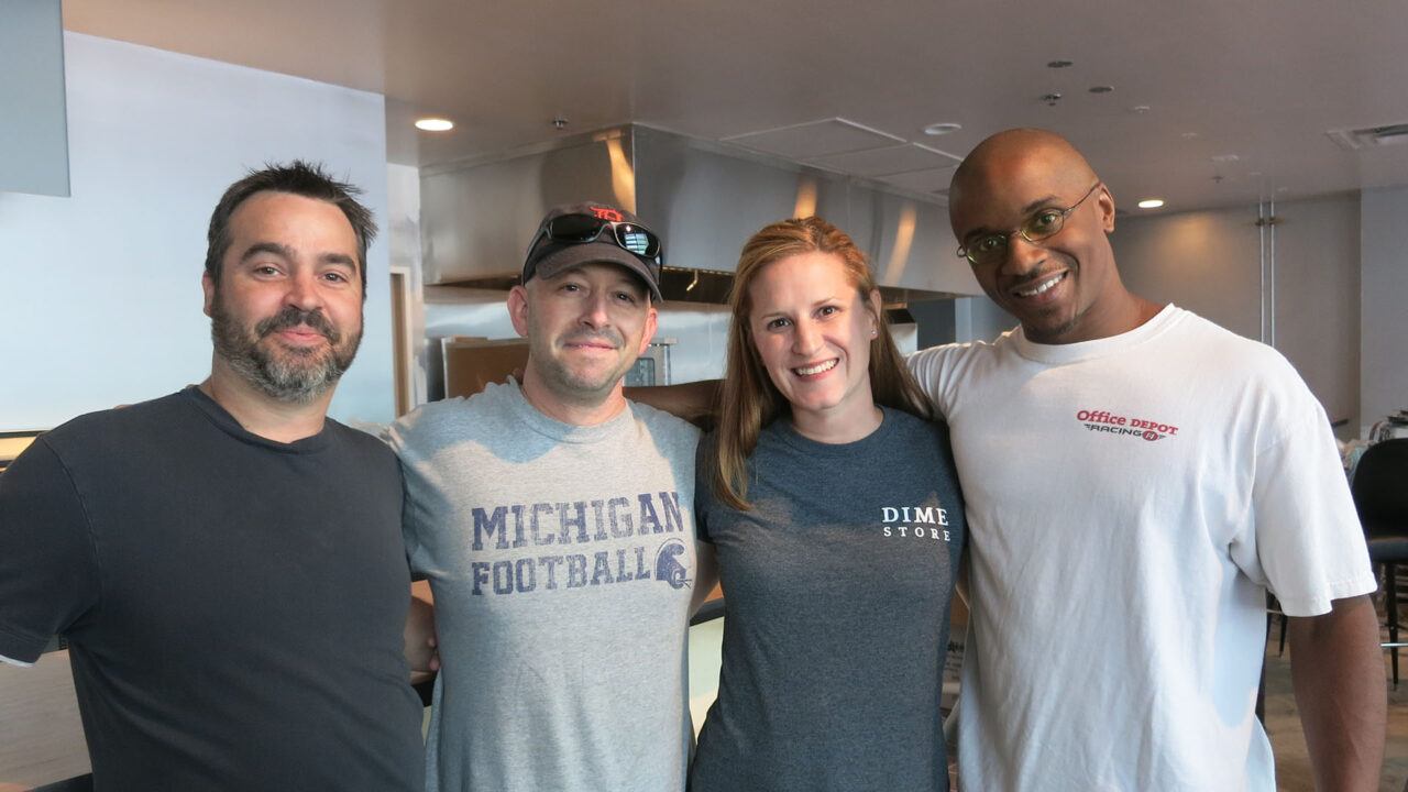 Dime Store Executive Chef Josh Taylor & co-owners Larry Kahn, Ann-Marie Murphy & Jeff Alexander
