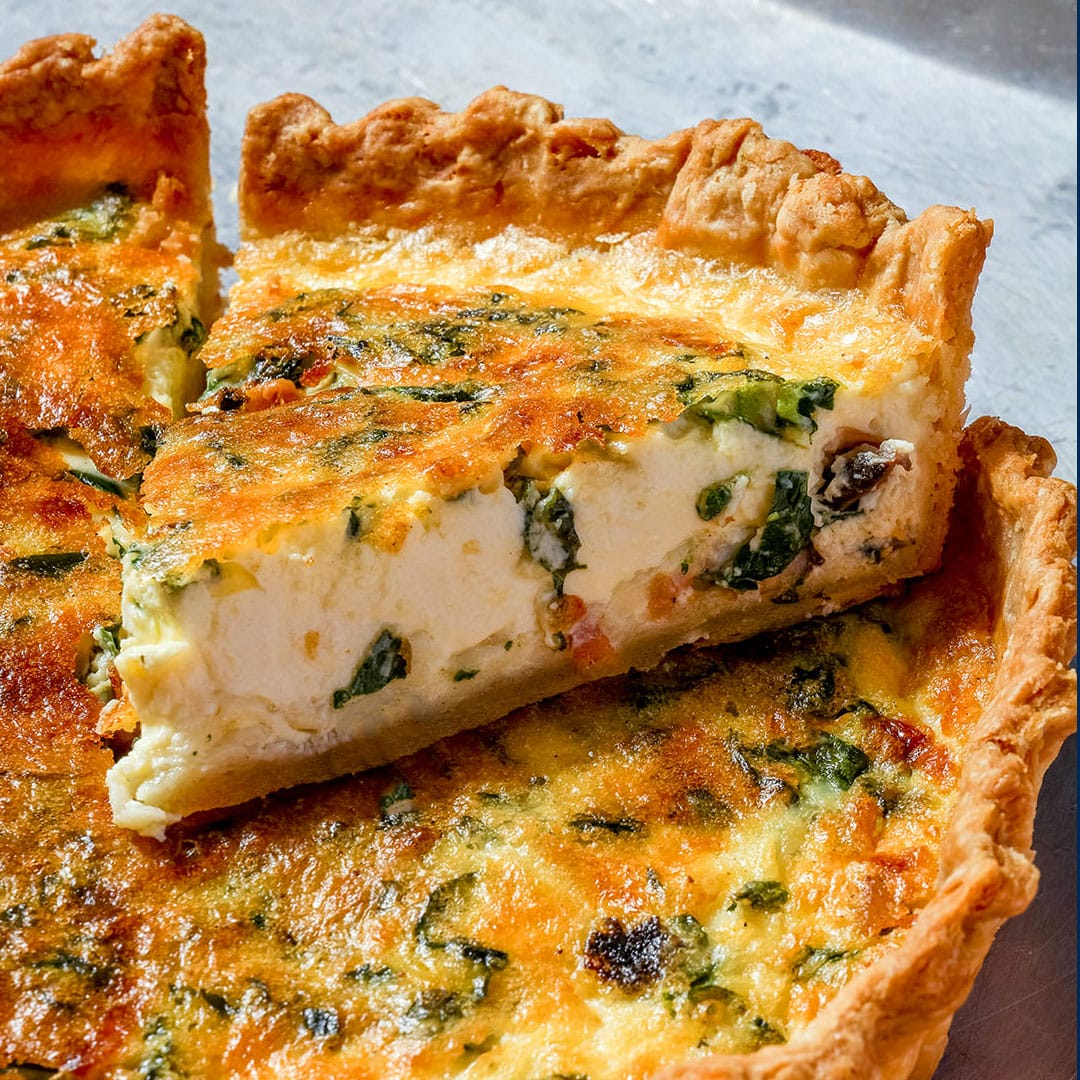 Housemade quiche from Dime Store’s breakfast & brunch catering menu in Metro Detroit.